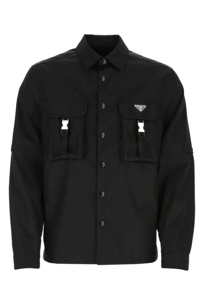 Prada Black Re-nylon Shirt In F0002