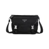 Prada Re-nylon And Saffiano Leather Shoulder Bag In Black