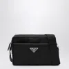 Prada Mens Green Brand-plaque Re-nylon Shoulder Bag In Black