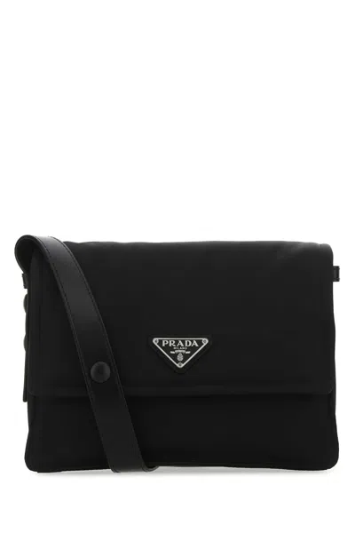 Prada Black Re-nylon Shoulder Bag In Red