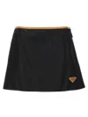Prada Re-nylon Miniskirt In Black