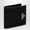 Prada Logo Leather Wallet Wallets And Card Holders Black In Black