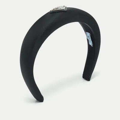Pre-owned Prada Black Re-nylon Wide Headband