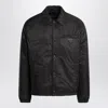 Prada Triangle Logo Re-nylon Padded Jacket In Black