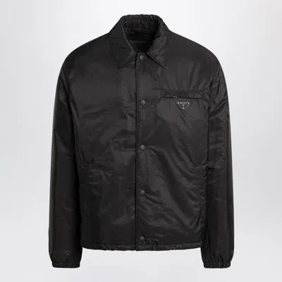 PRADA PRADA  BLACK RE-NYLON ZIP-UP JACKET