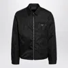 Prada Black Re-nylon Zip-up Jacket In Black