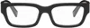 Prada Black Rectangular Glasses In Orange