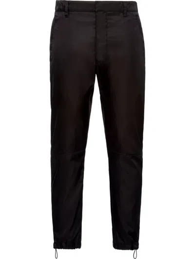 Prada Black Recycled Polyamide Pants In Multi