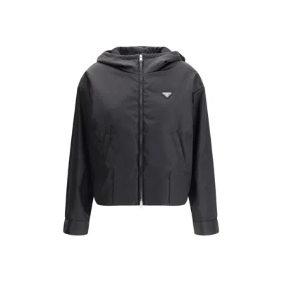 Prada Re-nylon Recycled Polyamide Down Jacket In Black