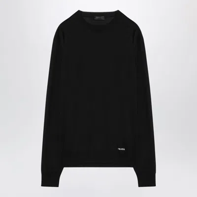 Prada Black Recycled Silk Jumper Men