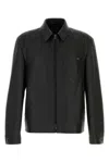 Prada Black Regular Textured Jacket In Black