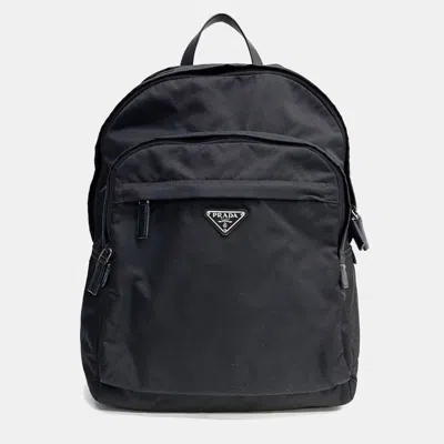 Pre-owned Prada Black Re-nylon Backpack (2vz048)