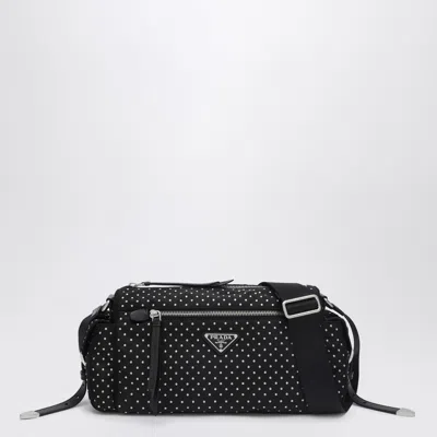 PRADA PRADA BLACK RE-NYLON BAG WITH STUDS