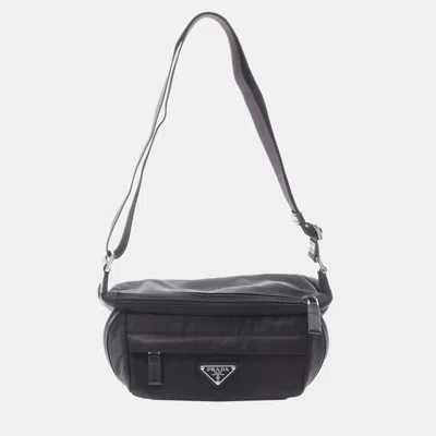 Pre-owned Prada Black Re-nylon Belt Bag