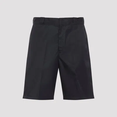 Prada Black Re-nylon Bermudas In Blue