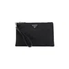 Prada Black Re-nylon Clutch In Black