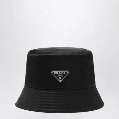 Prada Black Re-nylon Fisherman's Hat In Orange
