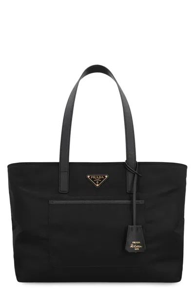 Prada Black Re-nylon Medium Tote Bag