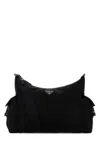 Prada Explore Triangle Logo Nylon Messenger Bag In Black