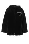 Prada Black Reversible Fur Coat In Black