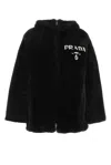 Prada Black Reversible Fur Coat In Black
