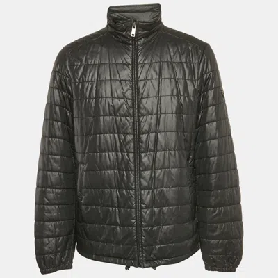 Pre-owned Prada Black Ripstop Nylon Zip-up Puffer Jacket Xxxl