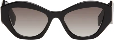 Prada Black Round Cat Eye Acetate Sunglasses In 1ab0a7