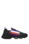 Prada Bold Design Rubber Cross Sneakers In Black