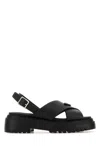 Prada Leather Crossover Platform Sandals 55