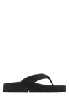 Prada Black Rubber Flip-flop Sandals In Black
