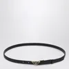 Prada Triangle Logo Saffiano Thin Leather Belt