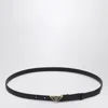 Prada Black Saffiano Belt With Triangle Logo Women In Black