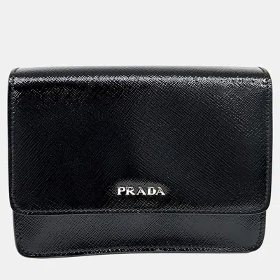 Pre-owned Prada Black Saffiano Bernic Crossbody Bag (bt1031)