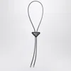 Prada Saffiano Leather Bolo Tie In Black