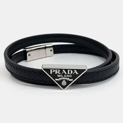 Pre-owned Prada Black Saffiano Bracelet