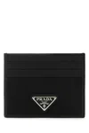 Prada Re-nylon And Saffiano Leather Cards Holder In Black