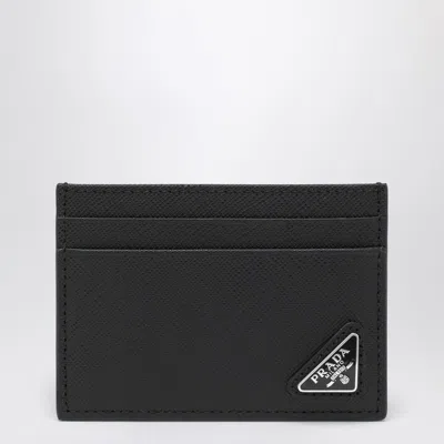 Prada Black Saffiano Card Holder With Logo