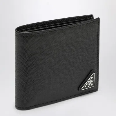 Prada Black Horizontal Wallet With Logo Men