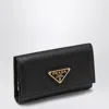 Prada Black Saffiano Key Ring With Logo