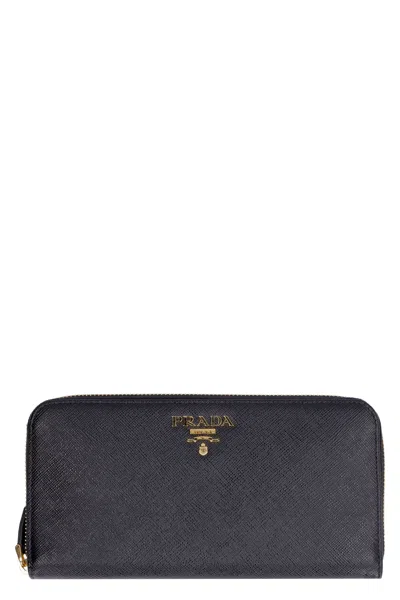 Prada Black Saffiano Large Wallet