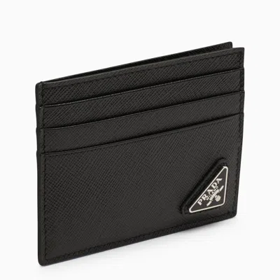 Prada Black Saffiano Leather Credit Card Holder