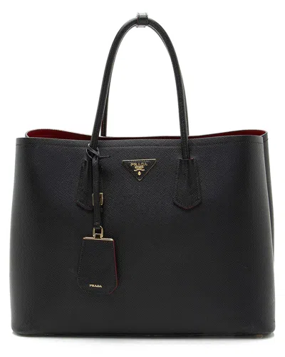 Prada Black Saffiano Leather Double Handle Large Tote (authentic Pre-loved)