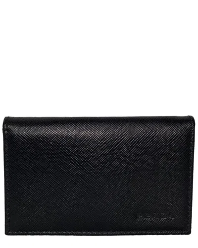 Prada Black Saffiano Leather Logo-embossed Card Holder (authentic Pre-loved)