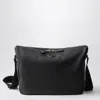 Prada Triangle Logo Leather Shoulder Bag In Black