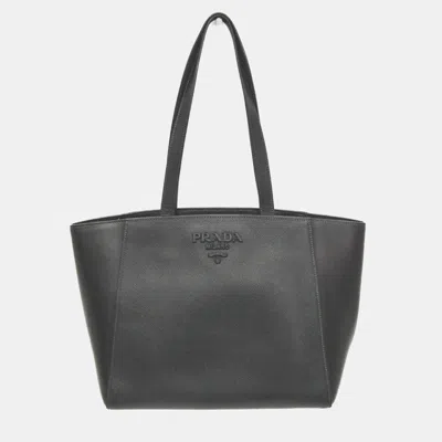 Pre-owned Prada Black Saffiano Leather Tote Bag
