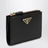 Prada Saffiano Leather Zipped Cardholder In Black