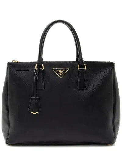 Prada Black Saffiano Lux Leather Double Zip Medium Tote (authentic Pre-loved)