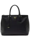 Prada Black Saffiano Lux Leather Double Zip Medium Tote (authentic Pre-loved) In Black