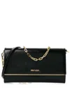 Prada Leather Wallet On Chain In Black