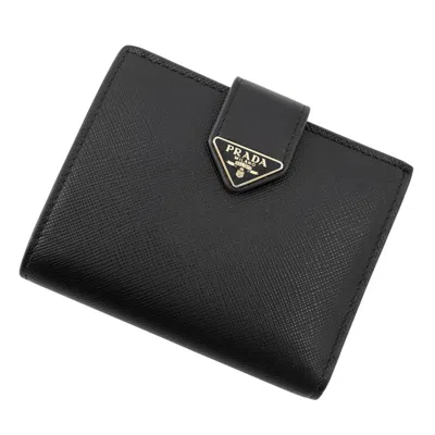 Pre-owned Prada Black Saffiano Wallet (bi-fold) ()